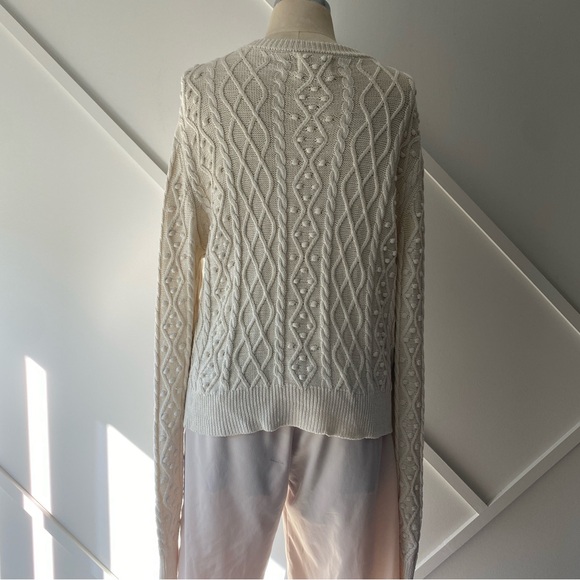 Loulou Studio Vilm Silk Linen Blend Cable Knit Cardigan - XS - Picture 4 of 15
